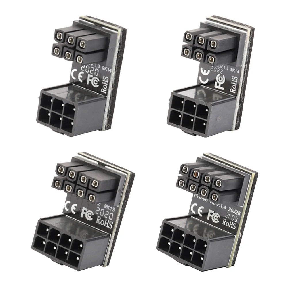 

ATX 6 8 Pin Female to Male 180 Degree Angled Adapter Interface Direction Changer Computer Connectors for Desktops Graphics Card