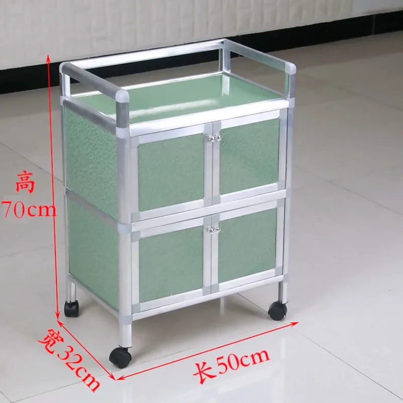 High-grade aluminum alloy beauty cart, hairdressing tool cart, cosmetics shelf, nail art supplies, beauty salon thickened type