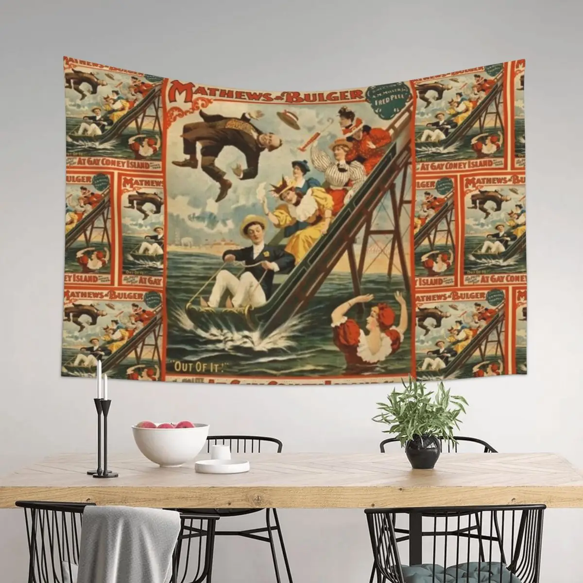 

CONEY ISLAND,VINTAGE POSTER-7 Tapestry Outdoor Decor Decorative Paintings Cute Room Decor Tapestry
