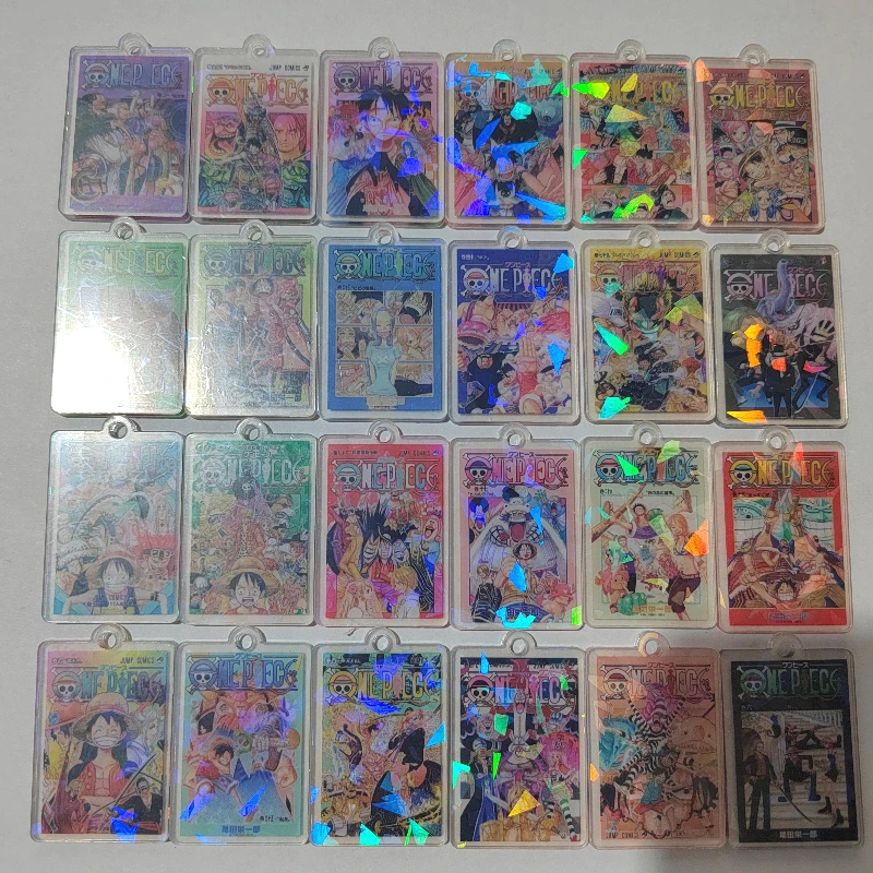 

Cartoon anime One Piece acrylic patch 4cm 8cm double transparent luffy handmade DIY key chains pendant brooch accessory material