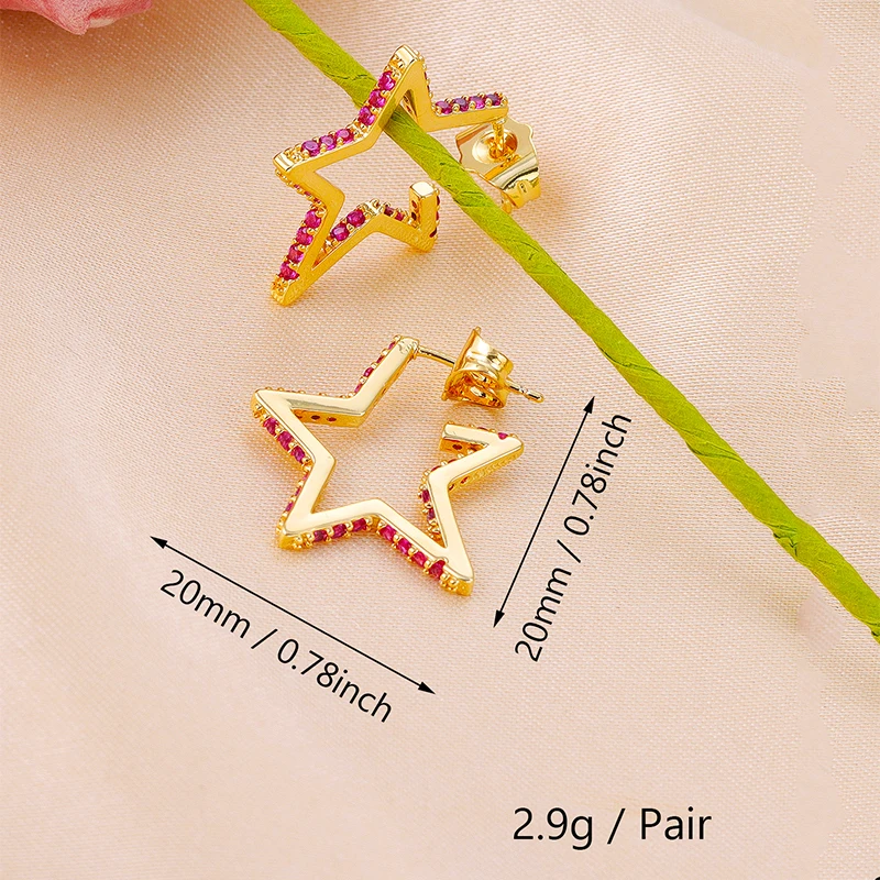 CRMYA Gold-color Clip Dangle Earrings for Women Fashion Piercing Color Cubic Zirconia Women Earrings Set 2023 Jewelry Wholesale