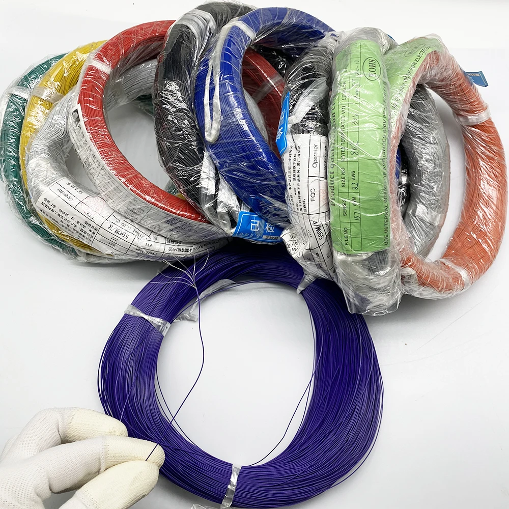 Ultra-fine Terminal Wire OD 0.6mm Cross-linked PVC Equipment Connecting Lead Wire 32AWG Harness Flame-retardant Tinned Cable