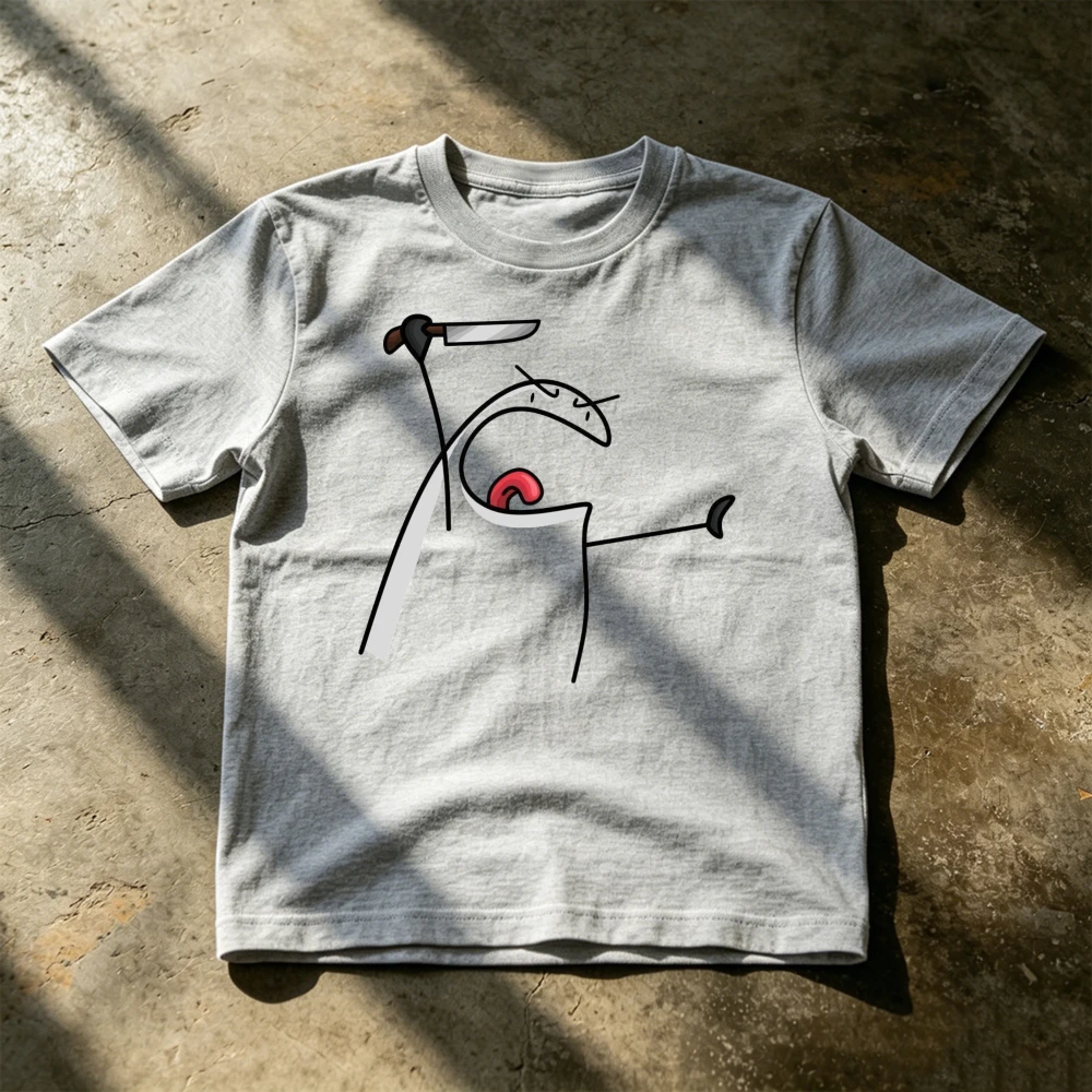 Naughty Stick Figure Sword Swallowing Graphic T Shirt Men Dirty Joke Adult Humor Tee Summer Casual Holiday Top