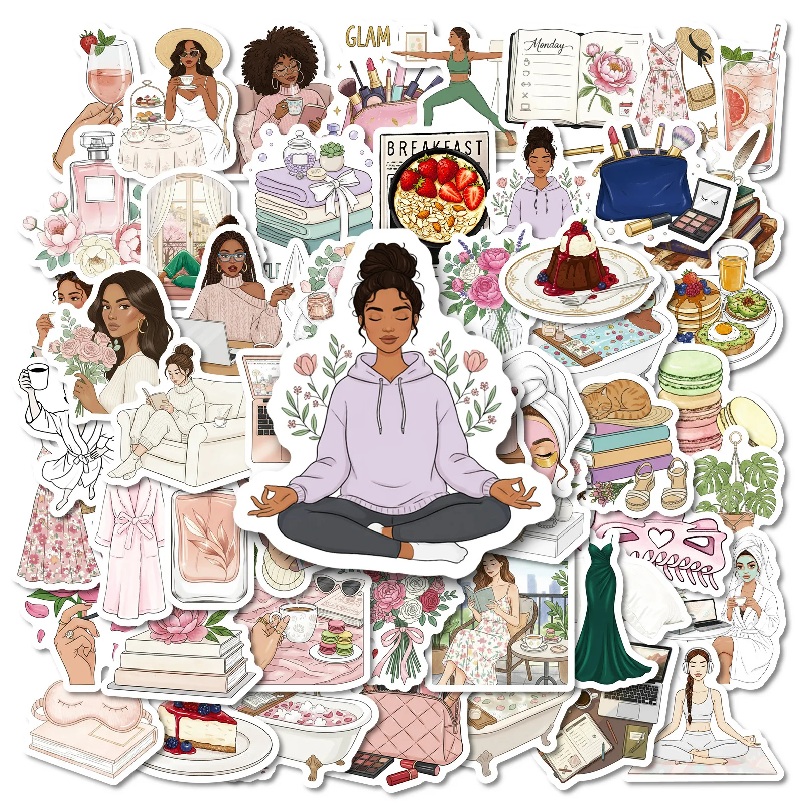 สติกเกอร์ลายกราฟฟิตี้สไตล์ INS 56 ชิ้น สำหรับตกแต่งกล่องเครื่องเขียน โทรศัพท์มือถือ แก้วน้ำ และกระเป๋าเดินทาง