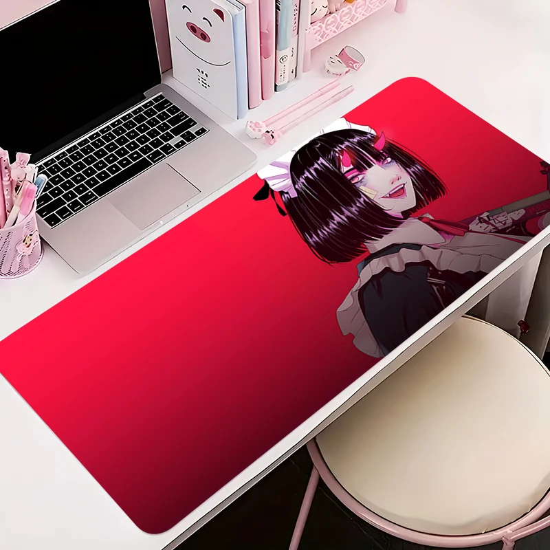 

Mouse Pad Gamer Anti-slip Anime Desk Mat Gaming PC Accessories Devil Oni Mask Tablet Pad Large HD Mousepad Extended Keyboard Mat