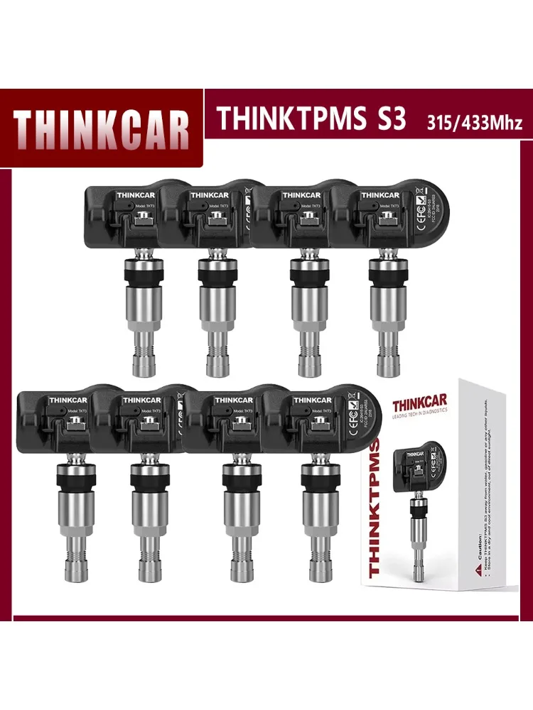 THINKCAR THINKTPMS S3 Czujnik TPMS 315/433MHz Uniwersalny Bezprzewodowy Programowalny Monitor Ciśnienia w Oponach Pasuje do 98% Samochodów BMW Toyota — 2