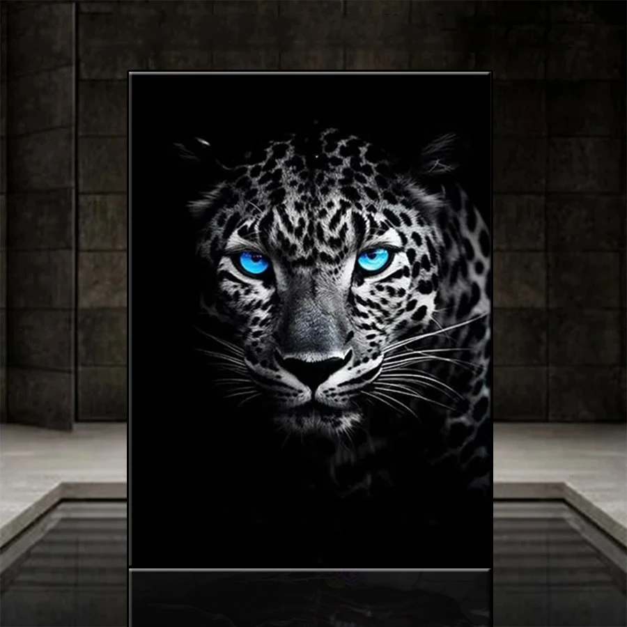 

Набор для алмазной вышивки, новый современный черно-белый животное, леопардовое искусство, полная алмазная мозаика, художественная живопись, вышивка крестиком, настенный декор