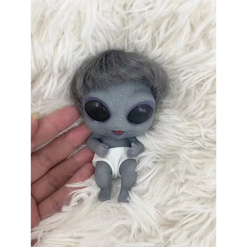 5 cali Mini laleczka bobas Reborn lalki realistyczne solidne miękkie silikonowe Alien Baby rozciągliwa lalka zabawka dla dzieci Reborn prezent