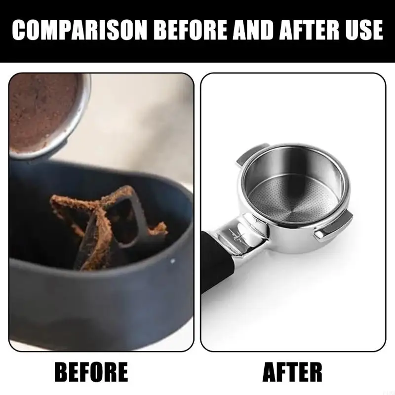 F19B Espresso Cleaning Tool Set With Portafilter Holder Deep Scrub Brush Coffee Grounds Collector Tray For 51/53/58mm