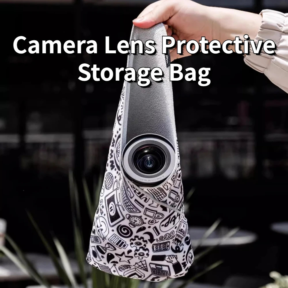 Camera Storage Bag Magic Self-Adhesive Cloth SLR Lens Protective Bag Open Lay Makeup Bag Portable Multi-function Folding Cloth