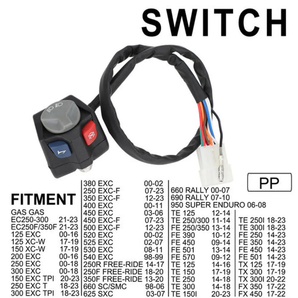 Interruptor de encendido para manillar de motocicleta, interruptor de bocina de arranque eléctrico, botón de luz lejana y cercana para KTM Husqvarna