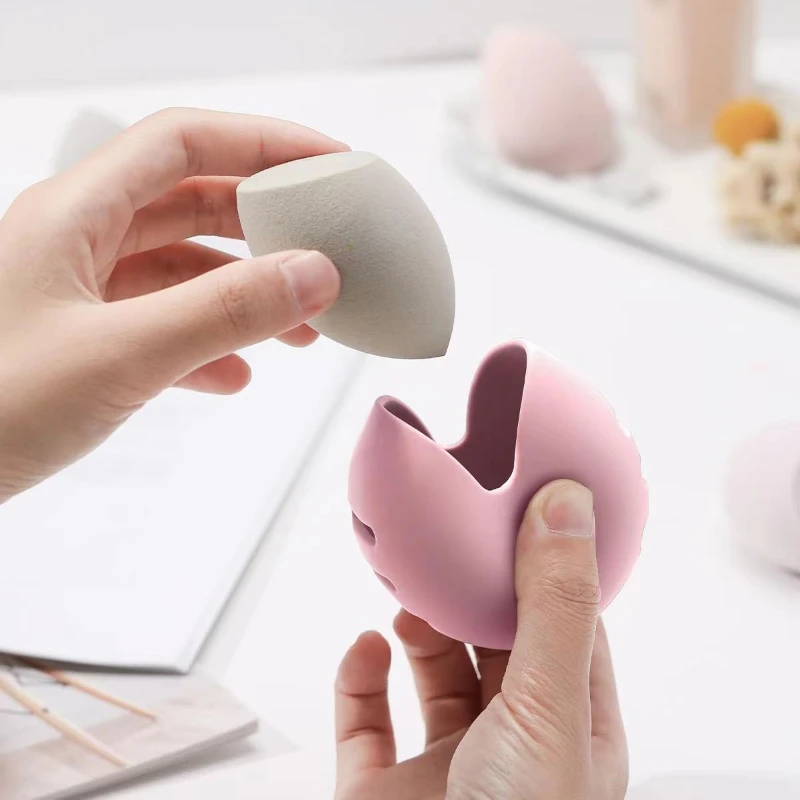 1/3Pcs Makeup Sponge Silicon Holder Breathable Beauty Egg Organizer Travel Protable Sponge Blender Storage Case Puff Box