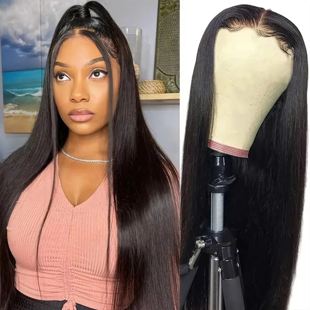 34 36 Inch 13x6 13x4 Transparent Lace Front Human Hair Wigs For Women Pre Plucked Bone Straight Cheaper Remy Human Hair