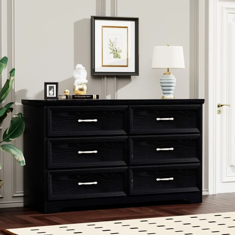 Modern 3 Drawer Bedroom Chest Of With 6 Drawers Dresser  Clothes Organizer -Metal Pulls For Living Room Bedroom Hallway