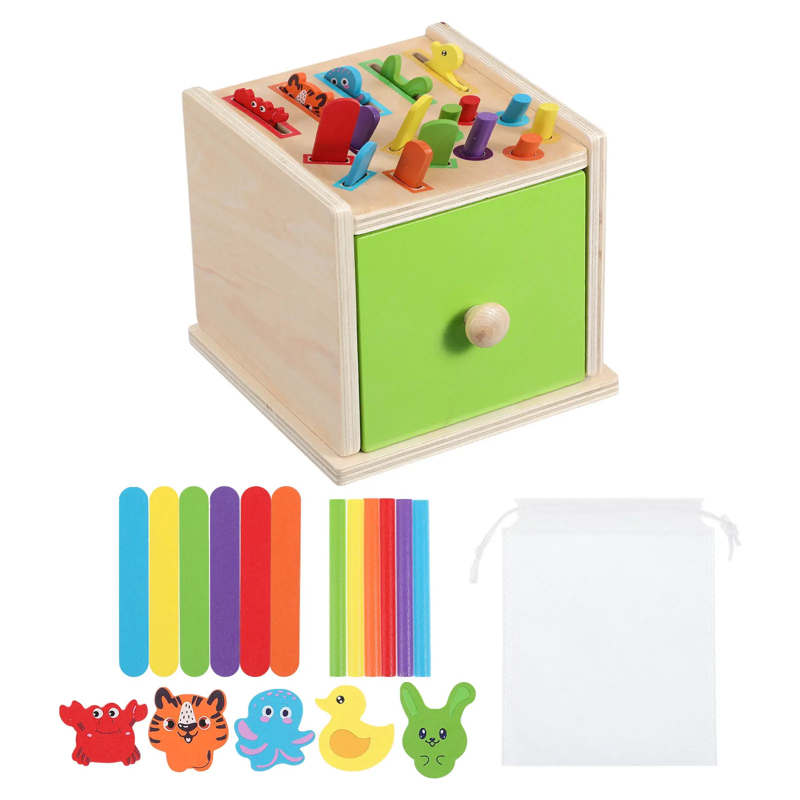 1 set in legno Montessori forma corrispondenza puzzle educativo di ordinamento dei colori gioco di sviluppo della prima infanzia giocattolo di ordinamento dei colori in legno