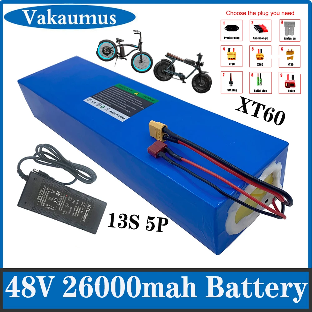 48V 1500W lithium battery pack 48V 26Ah 20Ah 16Ah 18650 21700 lithium battery pack for 48V 750W 1000W 1500W motorcycles