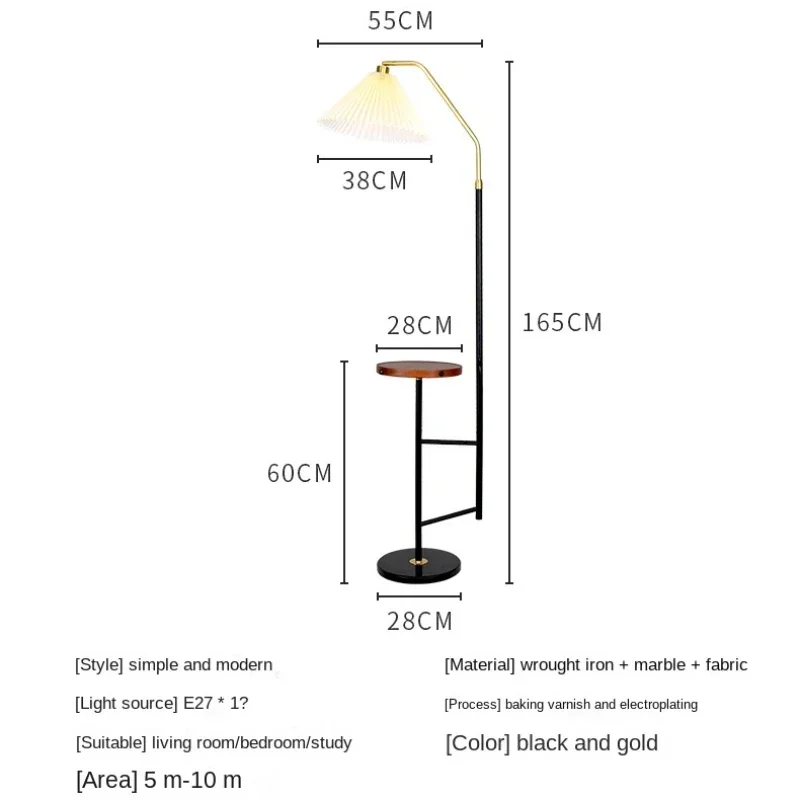 Lampu meja Nordic lampu berdiri untuk ruang tamu kamar tidur Sofa belajar lampu lantai rumah lampu berlipat dekorasi lampu kaki vertikal