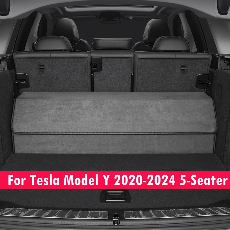 

Large Foldable Trunk Organizer Box For Tesla Model Y 2020-2024 5-Seater Multiuse Cargo Storage Bin Sturdy Bag Model Y Accessory