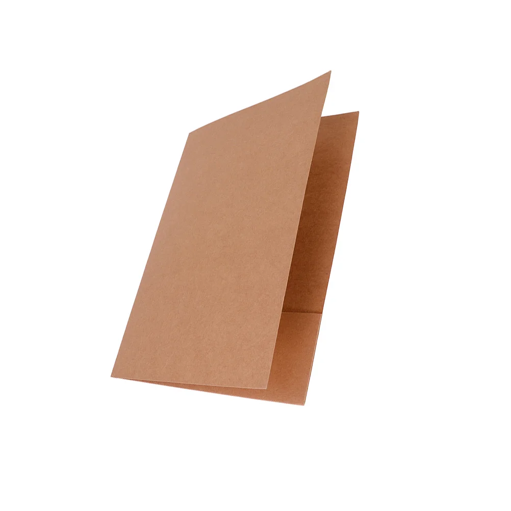 

A4 Kraft Paper File Holder Two- Pocket Portable Folders Document File Holder Organizer Folder for Home School Office