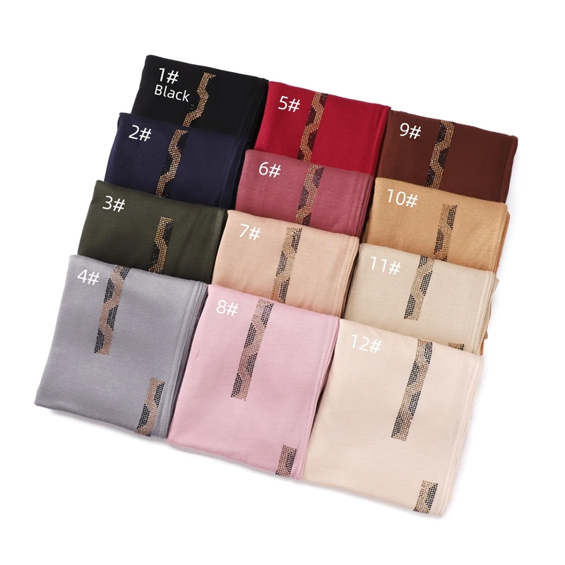 

Модальный хлопковый трикотаж 97% шарф-хиджаб, длинная мусульманская шаль, однотонный мягкий тюрбан, повязка на голову для женщин, повязка на голову в Африке 185x85 см