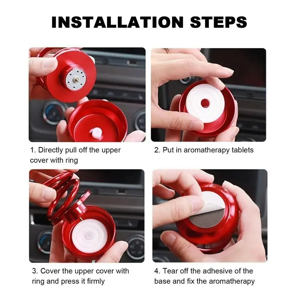 Solar Energy Vehicle Aromatherapy Double Ring Suspension Eliminate Odor Essential Oils Diffusers Rotating Purify Air
