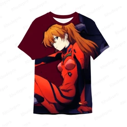 Camiseta Masculina Neon Genesis Evangelion Estampada, Roupa de Alta Qualidade, Y2K Essentials, Moda Streetwear, Novo, 2024