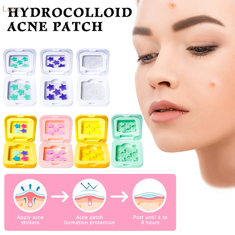 1 صندوق 25/48 بقع الغروانية المائية حب الشباب التصحيح تتلاشى إصلاح غير مرئية حب الشباب إزالة ملصقات المخفي ماكياج أداة نجمة مع مرآة #2