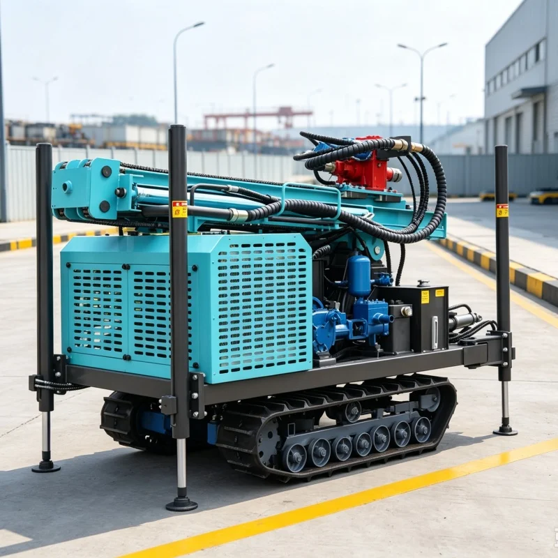 Customized Self‑propelled Mobile Full‑hydraulic Crawler Water Well Drilling Rig, Water‑air Dual‑use Drilling Equipment