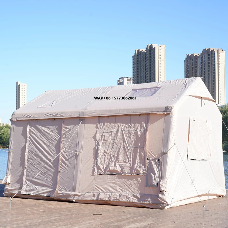 

Family Oxford Air Tent Outdoor Inflatable Camping Tent with Pump Water-Resistant 12 square Meters Inflatable Tent