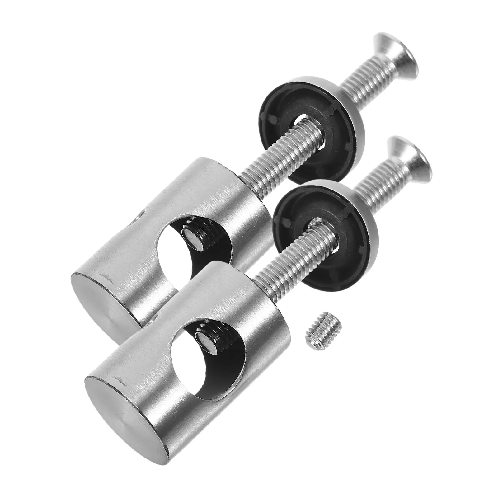

2Pcs Stainless Steel Guardrail Fitting Round Bar Joint Connector Easy Install Versatile for Exterior Handrail Cable Railing