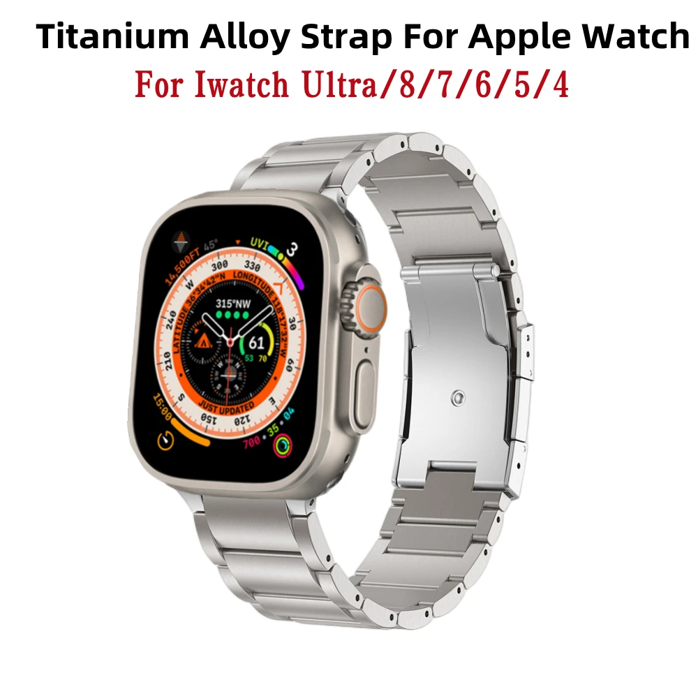 

Luxury 44 45 49mm Titanium Alloy Strap Bracelet For Iwatch Ultra Fashion Metal Band Apple Watch Series7 6 5 4 3 Accessories