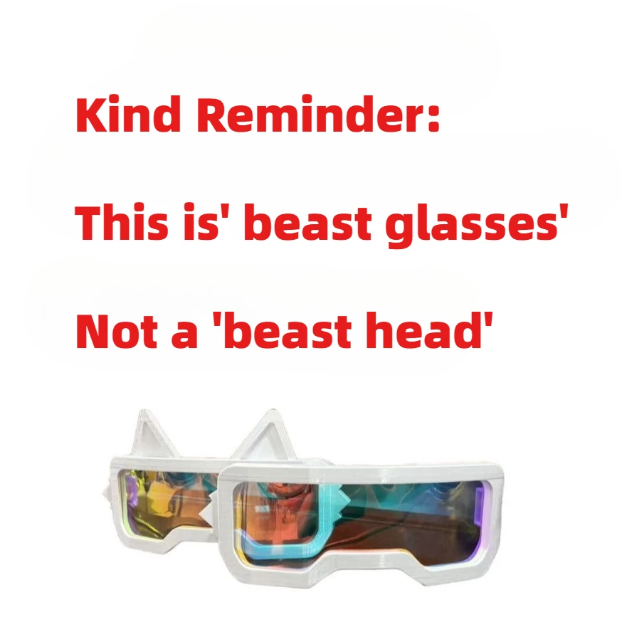 Fursuit Tierbrille, trendige Brille für Kemono und Kigurumi, Requisite, pelzige Dekoration, Zubehör, Cosplay