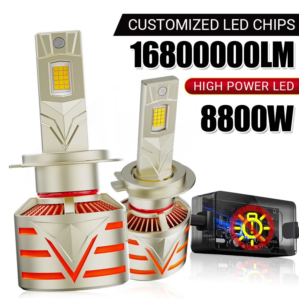 

H7 LED Car Headlight Bulb 12V 6500K H1 H4 H11 9005 9006 9012 CANbus No Error 16800000LM ​Auto Lamp White High Low Beam Lights