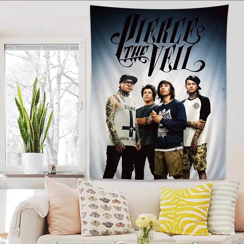 Band Pierce The Veil Band Cartoon Wandteppich Kunst Science-Fiction Zimmer Heimdekoration Wandbehang – Detail 12