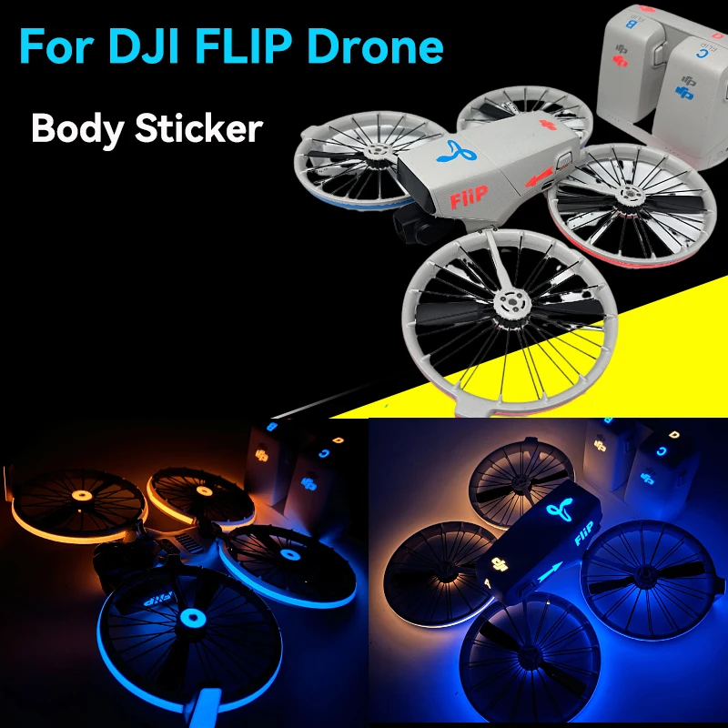 Drone Luminous Stickers For DJI Flip Decoration Decals Skin Anti-Scratch Protective Film Night Safety Cool Flight Accessories