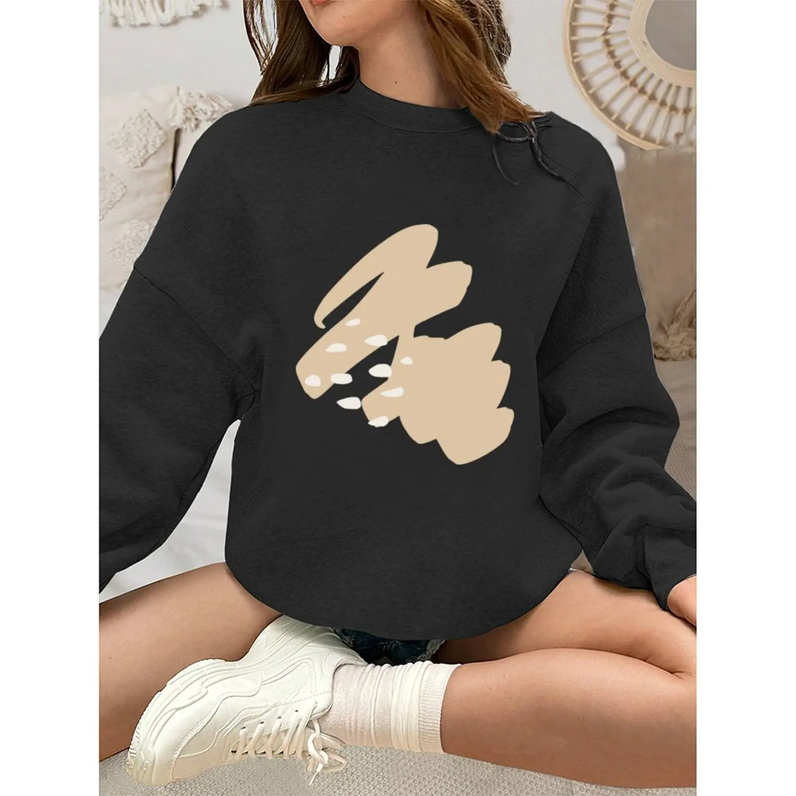 

Women's Sweatshirts O-Neck Loose Casual Sports Pullovers Comfortable Velvet Long Sleeve Sweater Winter Woman Clothes 2025