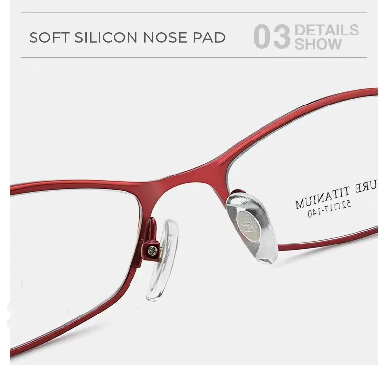 Reinem Titan Frauen Brille Entworfen Abnorme Form Vollrand Spektakel Hohe Grade Rezept Brillen – Detail 12