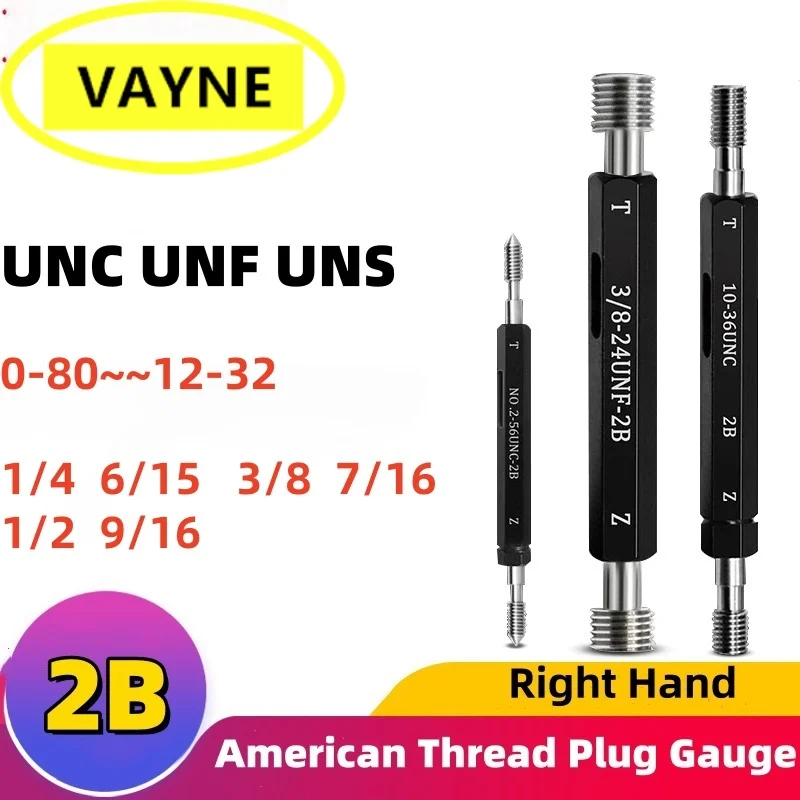 

1PCS 2B UNC UNF UNS Steel Thread Gauges American Standard Fine Thread Plug Gauge U0-80 -10-32 12-32 1/4 6/15 3/8 7/16 1/2 9/16