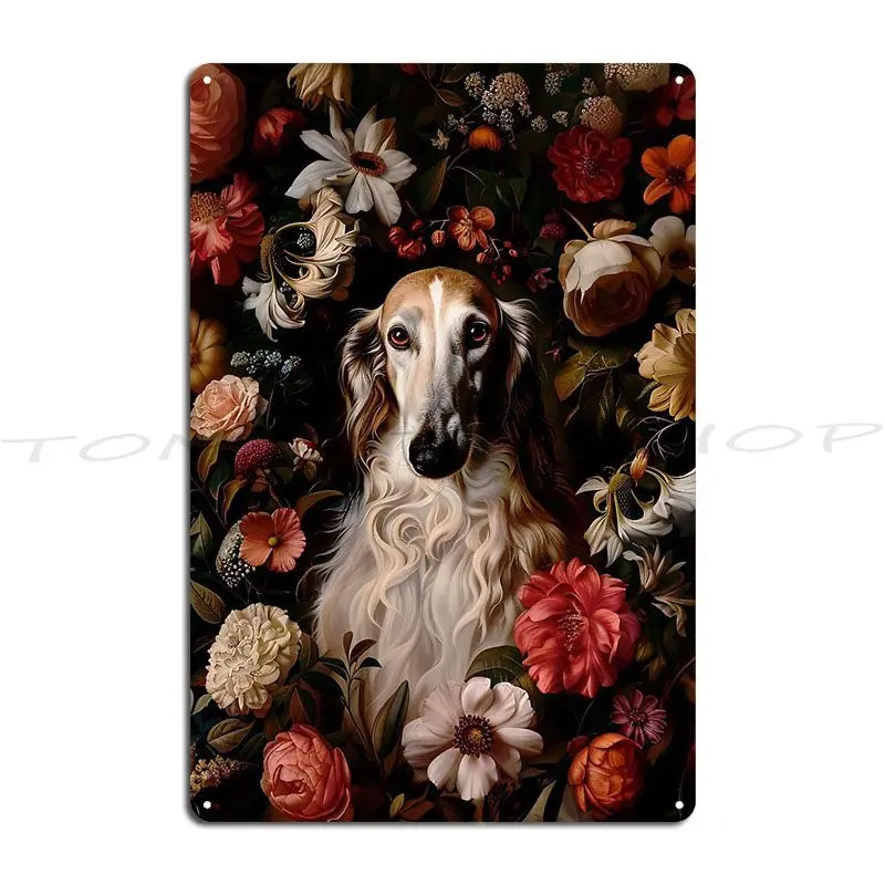 Laura Los Perros White Greyhound Jean-Baptiste Oudry The Borzoi Of Borodino Metal Plaque Printed Wall Mural Tin Sign Poster