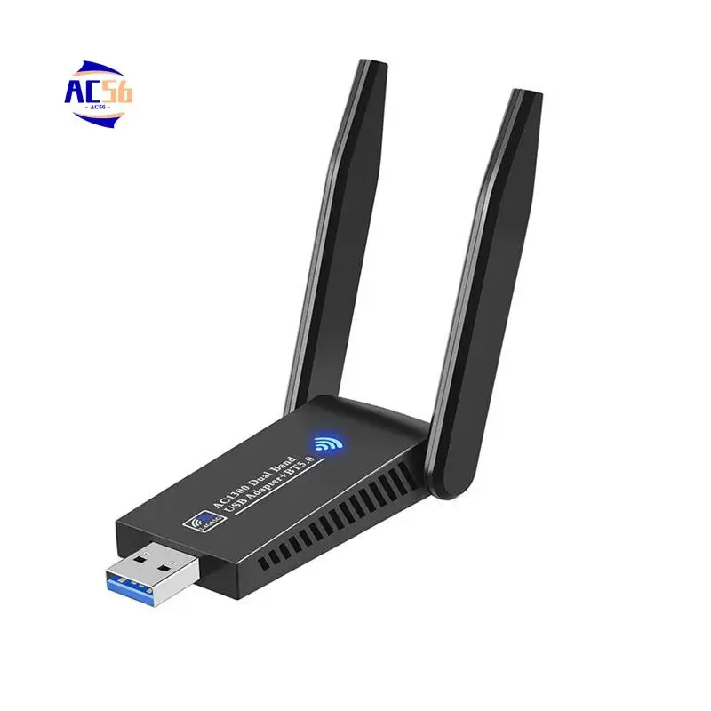 

AC56-1300 Мбит/с Беспроводная сетевая карта USB Wi-Fi адаптер 2,4G 5G двухдиапазонный Wi-Fi USB 3.0 Ethernet-ключ антенна для ПК ноутбука