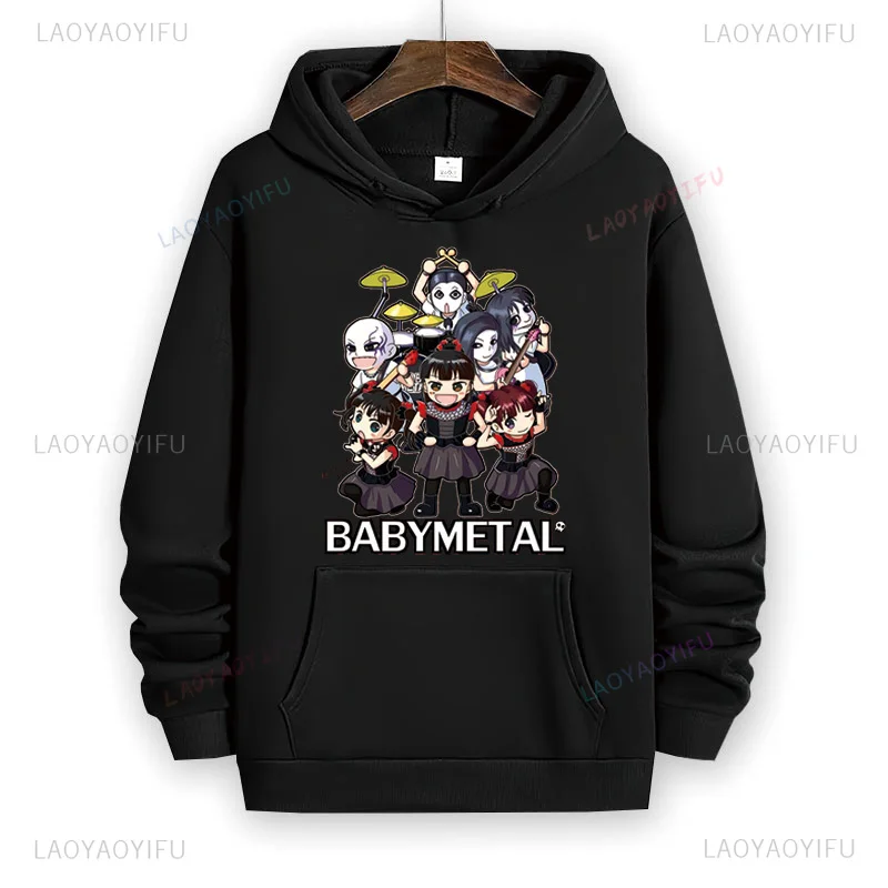 Nueva llegada BABYMETAL Heavy Metal banda electroacústica sudadera banda de Rock Unisex regalo de moda ocio calle Hip-hop Sudadera con capucha