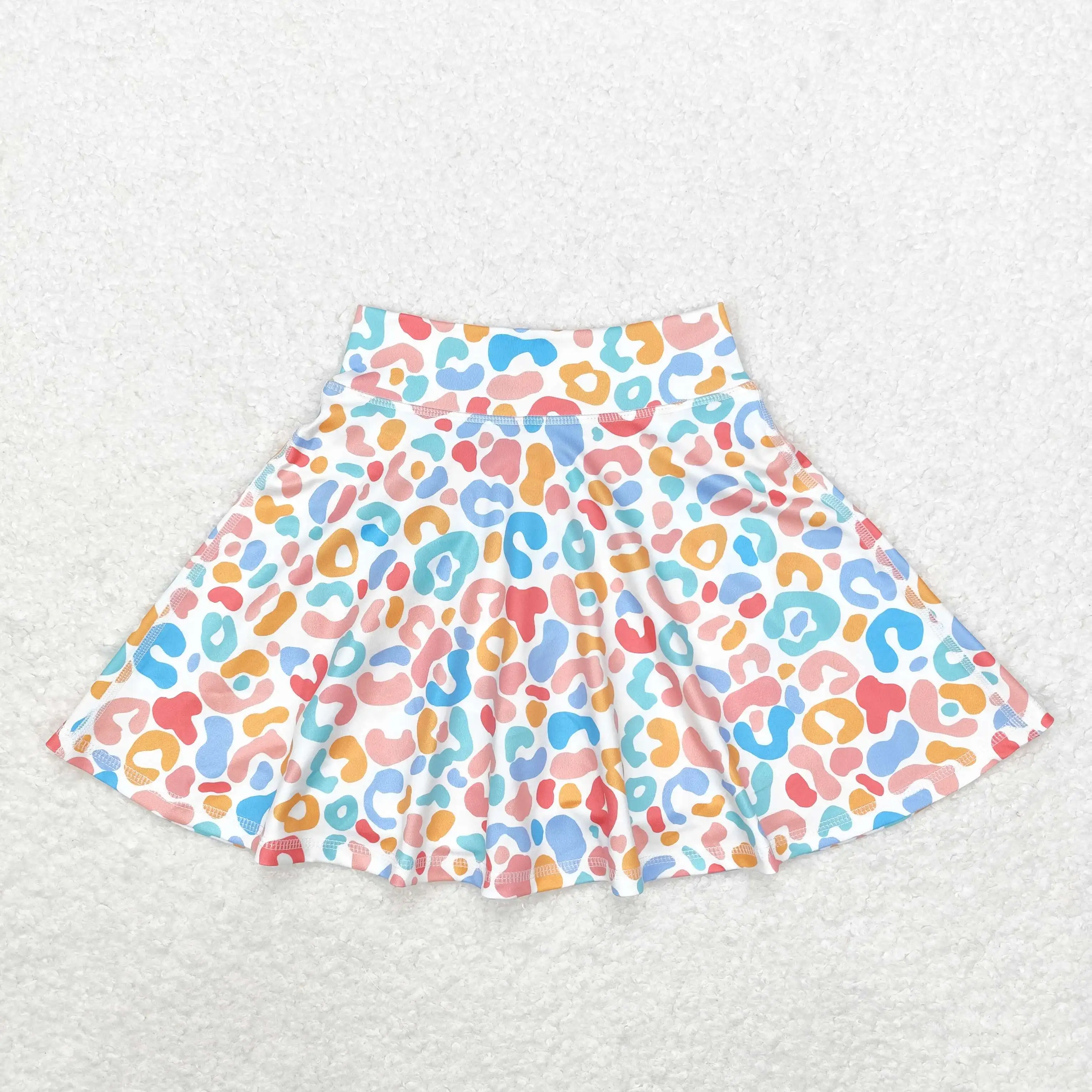 

GLK0026 Summer Boutique baby girl clothes girls dresses yoga Colorful leopard print skirt Wholesale dress kids clothes girl
