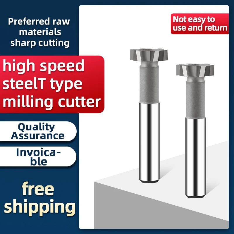 T Slot Milling Cutter for Metal HSS  High Speed Steel Brazing Carbide Groove End Mill CNC Tool Machining Steel Metal Aluminum