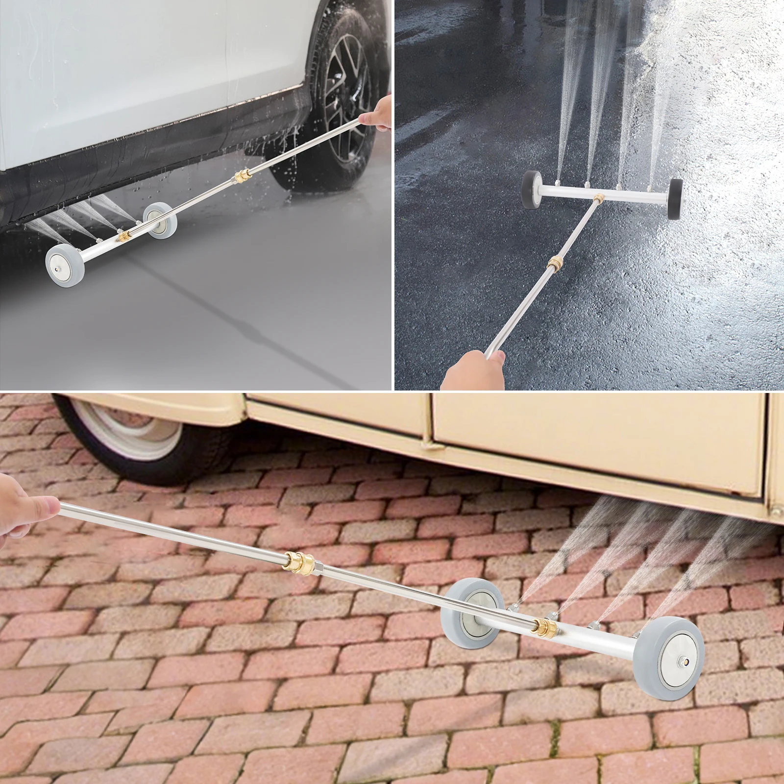 4 Düsen Auto-Unterbodenreiniger Wassersprüher, 4000psi Auto-Unterbodenreinigung 4-Loch-Stabverlängerung für Autowäsche – Detail 13