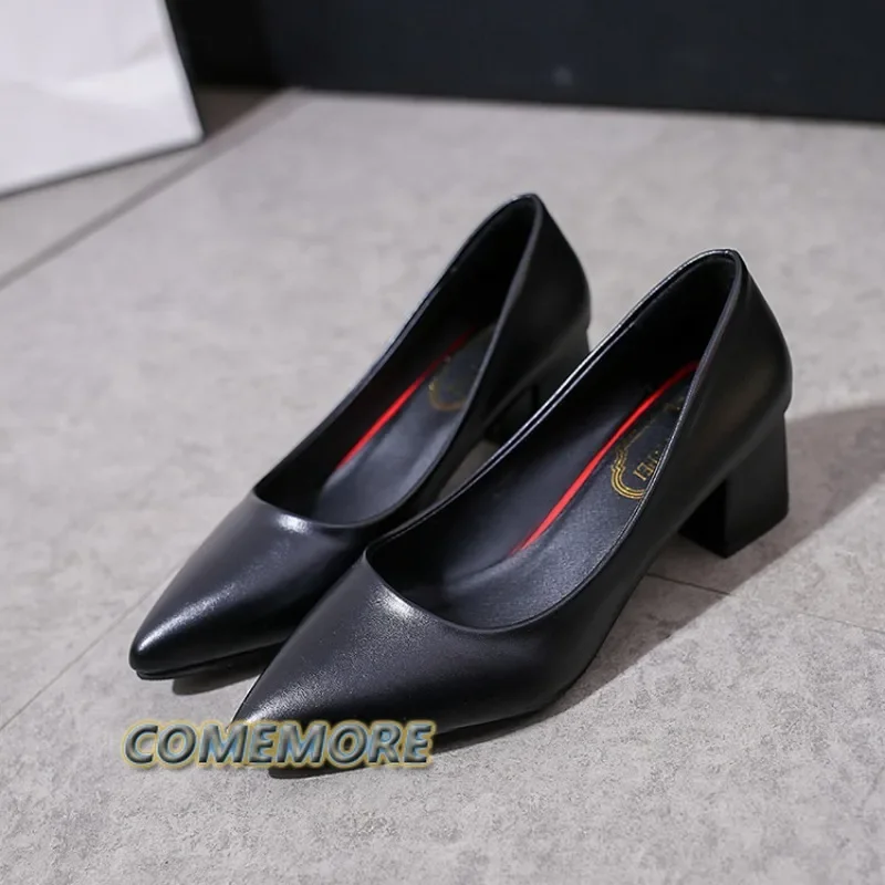 Shoes Ladies Pumps Fashion Square Heel  Sexy High Heels Wedding Shoes Women New Office Work Red Pumps Party Casual Spring Autumn