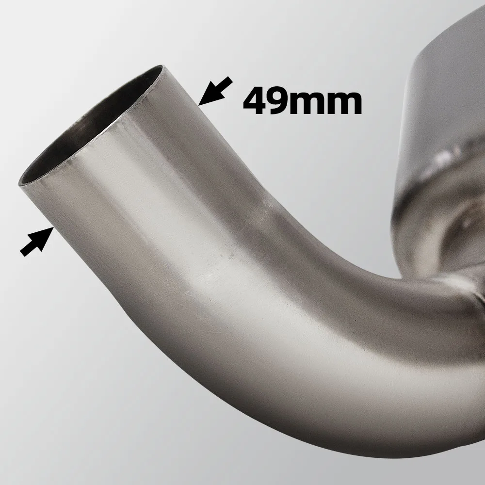 For F850GS F750GS Motorcycle Exhaust Titanium 50MM Middle Link Pipe with Electric Controlled Valve Compatible OE Muffler