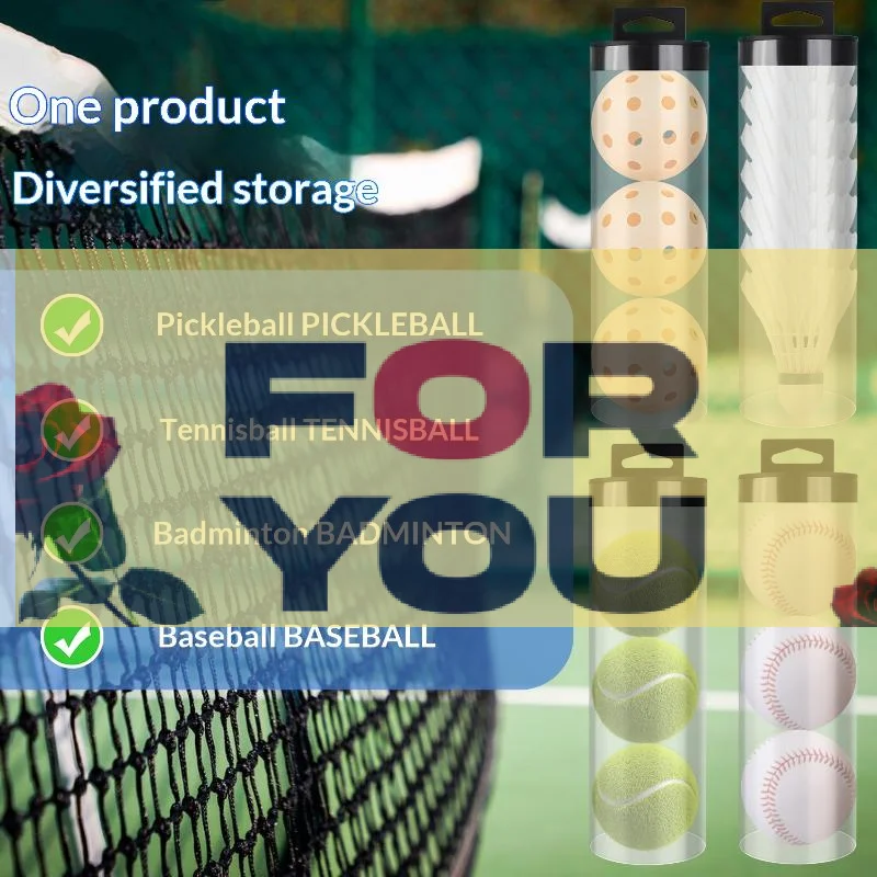 

【OD】Transparent Pickleball Storage Box With Lid Cylindrical Empty Ball Holder Pickleball Tube Barrel Badminton Baseball Tennis
