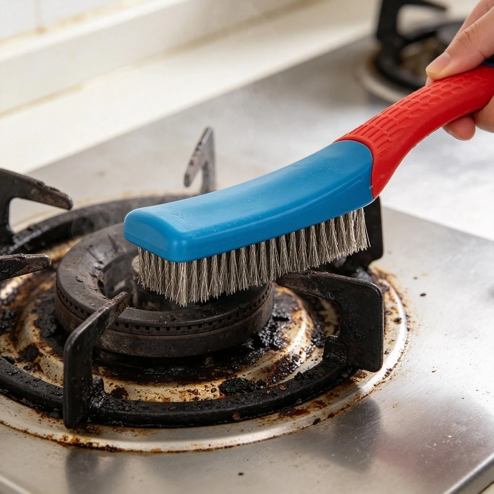 Stainless Steel Wire Brush with Comfortable Grip Handle – Perfect for Rust Removal, Welding Slag, Dirt and Paint Stripping