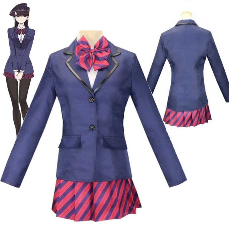 Disfraz de Anime Komi no Can comunicate para mujer, Komi de marinero Shouko uniforme escolar, traje de falda