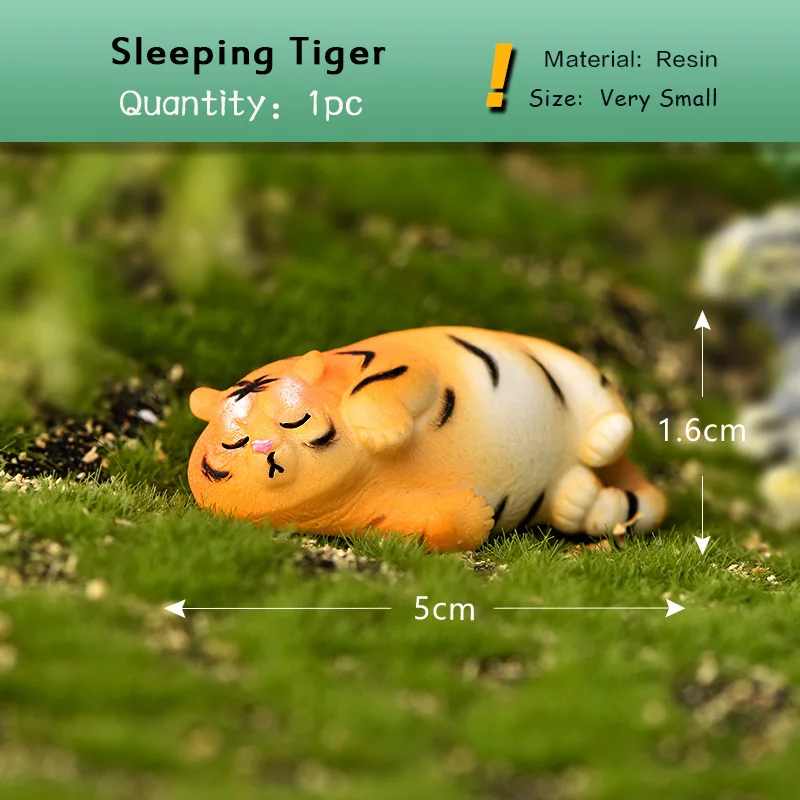 Walking Tiger Miniature Figurine Cartoon Animal Model Fairy Garden Plastic Craft  Home Car Cake Desk Decoration DIY Accessories view 3